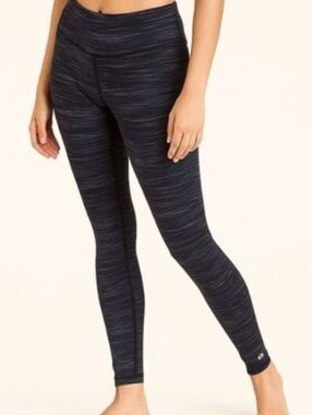 Champion Duo Dry Leggings M Navy Space Dye Stretch Athletic Pants Yoga Athleisur